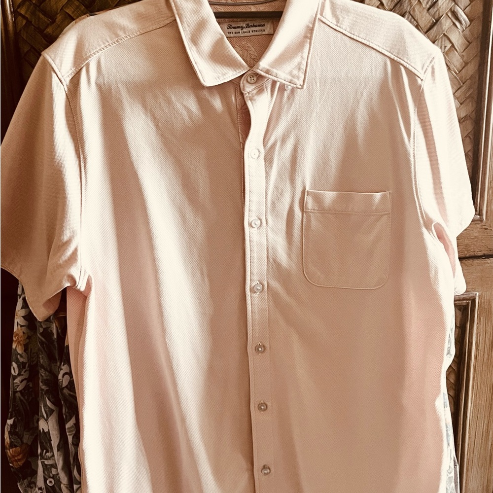 Tommy Bahama Pink Casual Button Down Shirt Lightweight $28 each